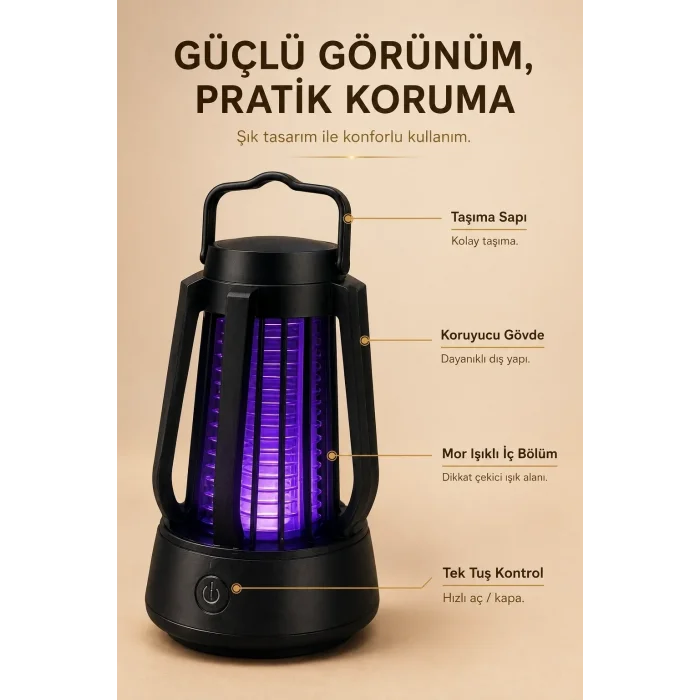 Elektrikli Sinek Öldürücü Mor Işıklı Taşınabilir Haşere Kovucu Lamba Cihazı