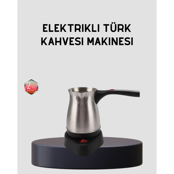 Elektrikli Türk Kahvesi Cezvesi 800W Kablosuz Döner Tabanlı