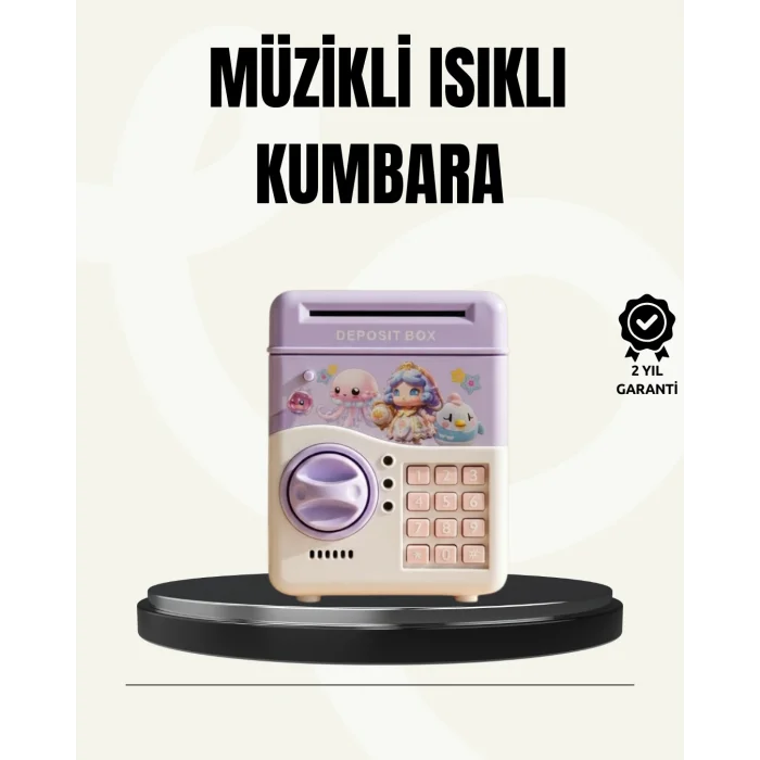Elektronik Şifreli ATM Görünümlü Çocuk Kumbarası Mor
