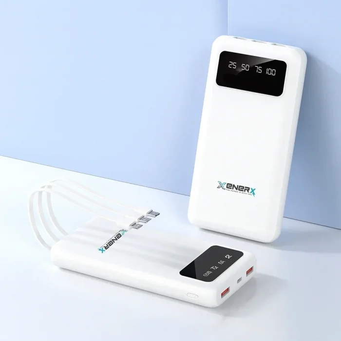 Enerx ENR-P20DC 20000 mAh 2.1 Amper Dahili Kablolu Powerbank Siyah (5047)