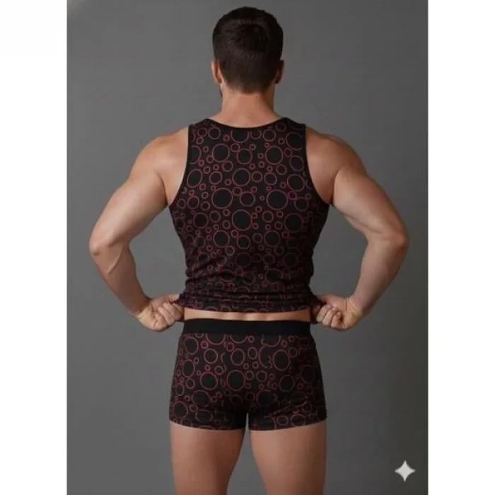 Erkek Desenli Tank Top Boxer Takımı