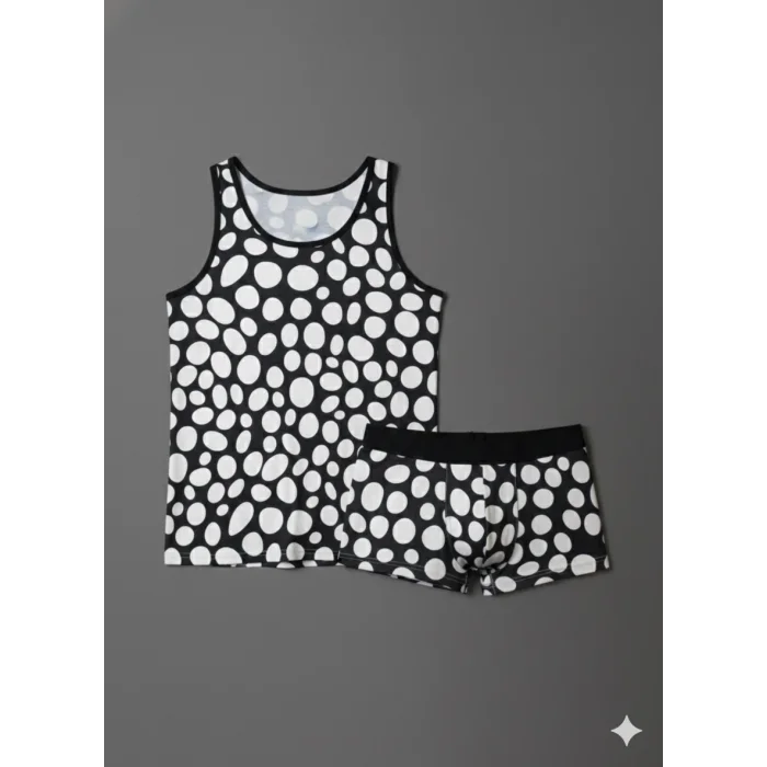 Erkek Desenli Tank Top Boxer Takımı