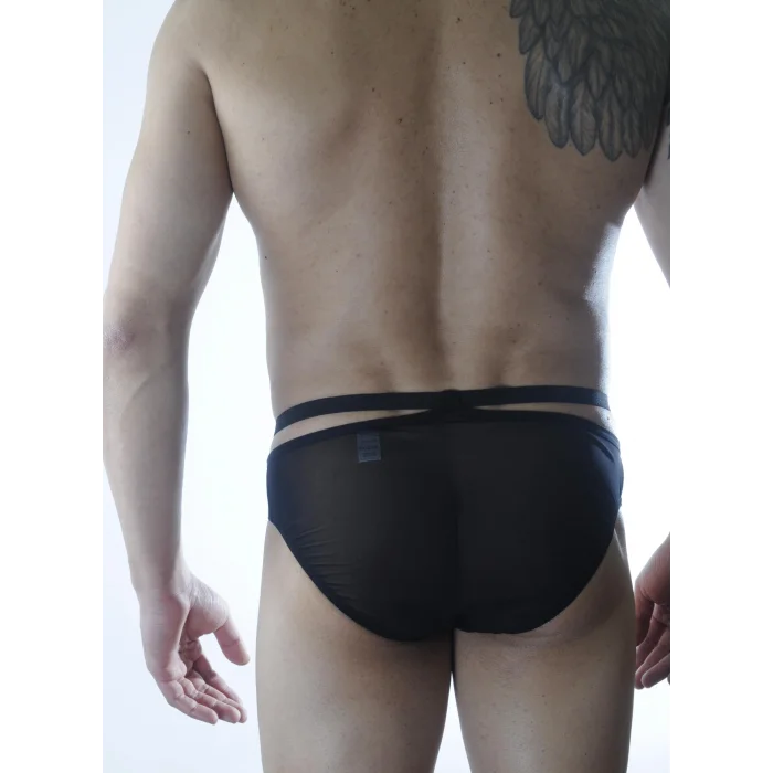 Erkek Siyah Tül Fantezi Slip İç Çamaşırı