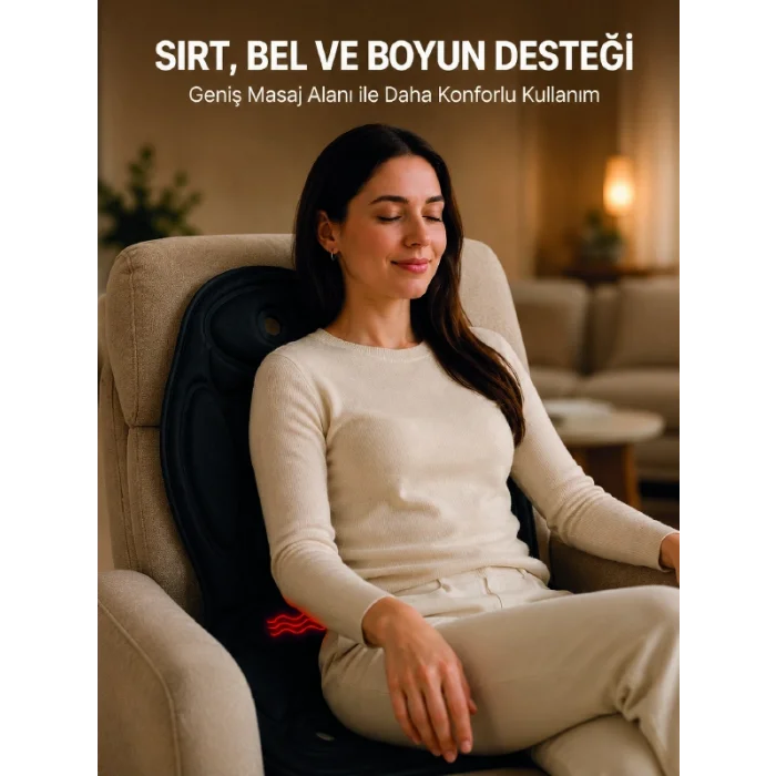 Ev Ofis Araç Uyumlu Isıtmalı Tam Vücut Masaj Minderi