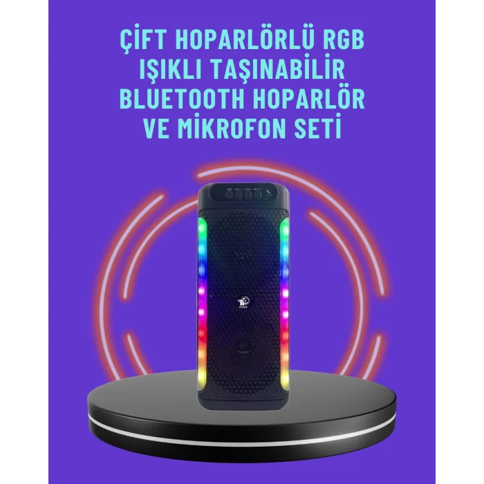 Ev ve Dış Mekan Kullanımına Uygun RGB Işıklı Hoparlör