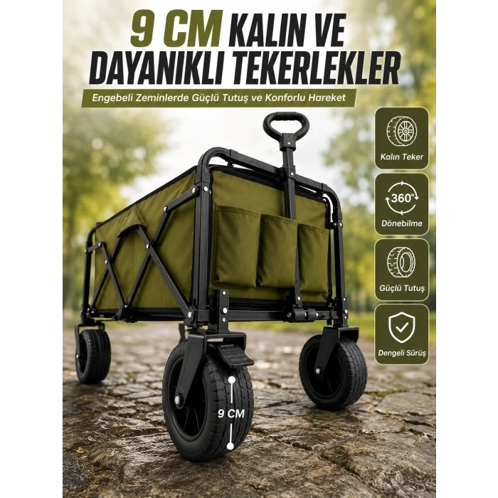 Extra Cepli Katlanabilir Wagon Arabası ile Pratik ve Düzenli Taşıma