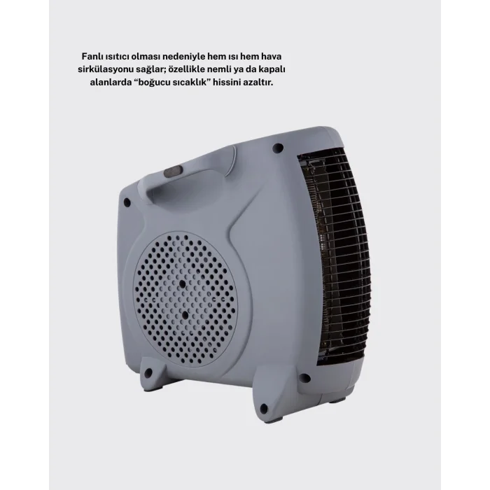 Fanlı Elektrikli Isıtıcı Termostatlı Güvenli Yanmaz Plastik Gövde