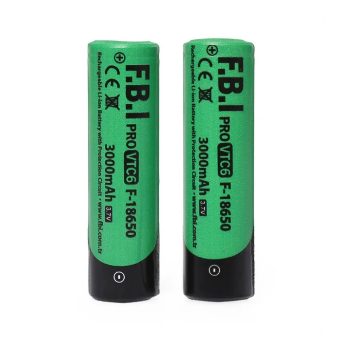 F.B.I VTC6 18650 3.7V 3000mAh 30A Li-ion Şarjlı Pil + Pil Taşıma Kutusu 2li SET