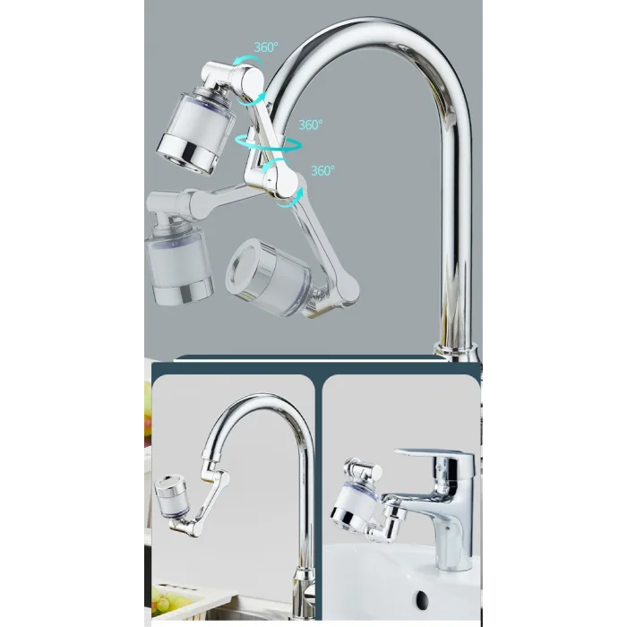 Filtreli Kireç Hapsedici Robotik Kol Musluk Başlığı - Mutfak Banyo Musluk Uzatma Aparatı Ucu