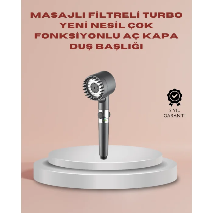 Filtreli Masaj Özellikli Duş Başlığı Aç Kapa Tuşlu