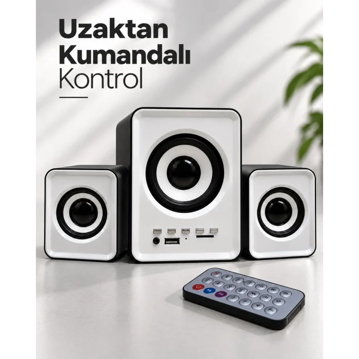 FM Radyolu Bluetooth Masaüstü Hoparlör Seti