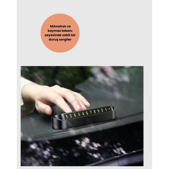 Fosforlu Araç İçi Park Kartı Numaratörü