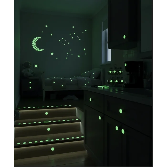 Fosforlu Etiket Karanlıkta Işık Veren Yıldız Tozu Etiketleri