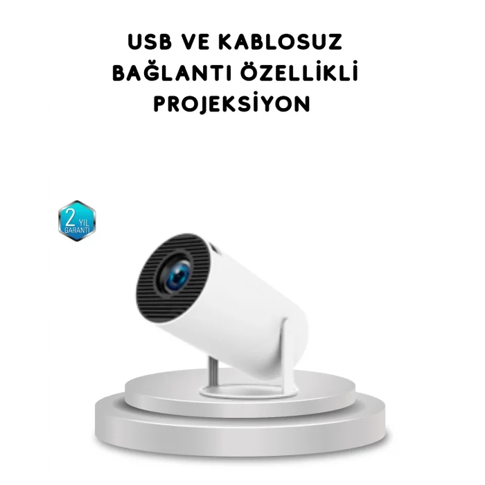 Full HD 4K Uyumlu Projeksiyon Cihazı 130 İnç Geniş Ekran Destekli