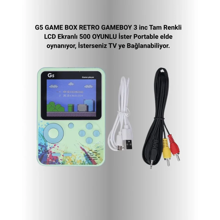 G5 Taşınabilir Retro Oyun Konsolu – Çocuk ve Yetişkinler İçin