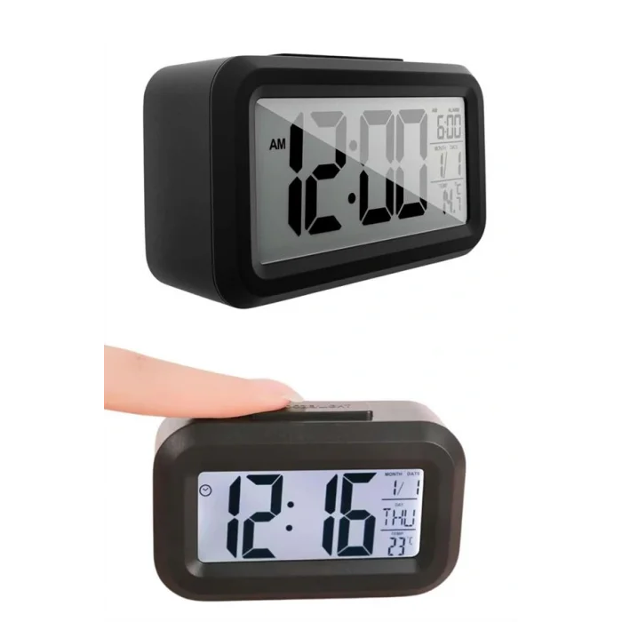 Gece Dijital Masa Saati Dijital Alarmlı Led Ekran Pilli Çalar Saat