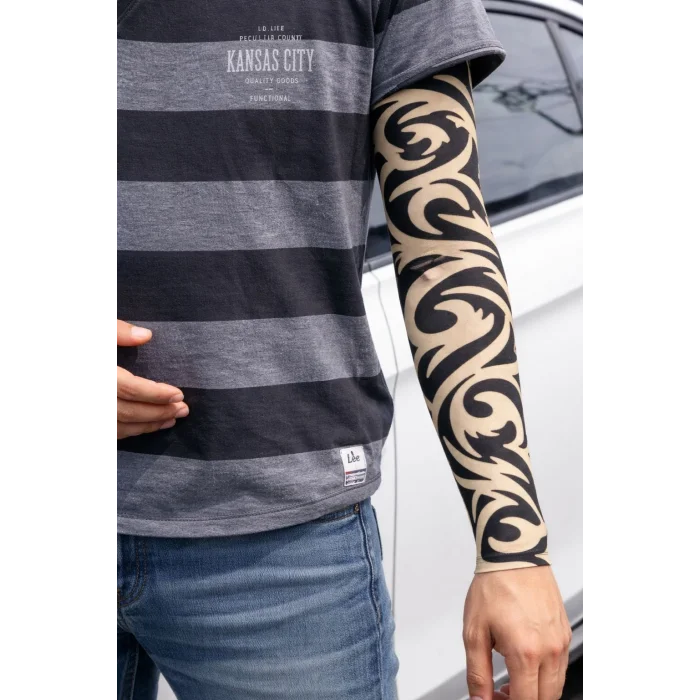 Giyilebilir Kol Dövmesi Çorap Dövme 3D Baskılı Kol Bacak Dövme 2 Adet Model 14 (5047)