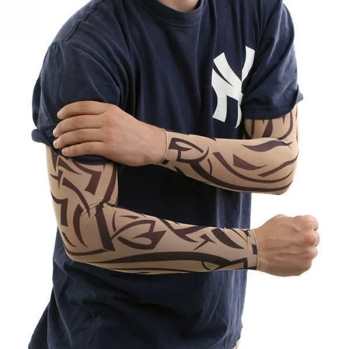 Giyilebilir Kol Dövmesi Çorap Dövme 3D Baskılı Kol Bacak Dövme 2 Adet Model 7 (5047)