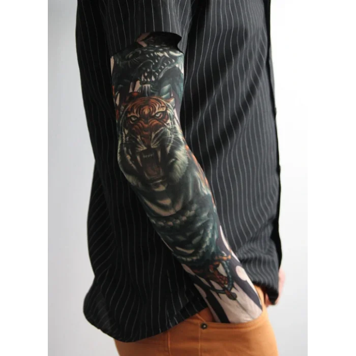 Giyilebilir Kol Dövmesi Çorap Dövme 3D Baskılı Kol Bacak Dövme 2 Adet Model 8 (5047)