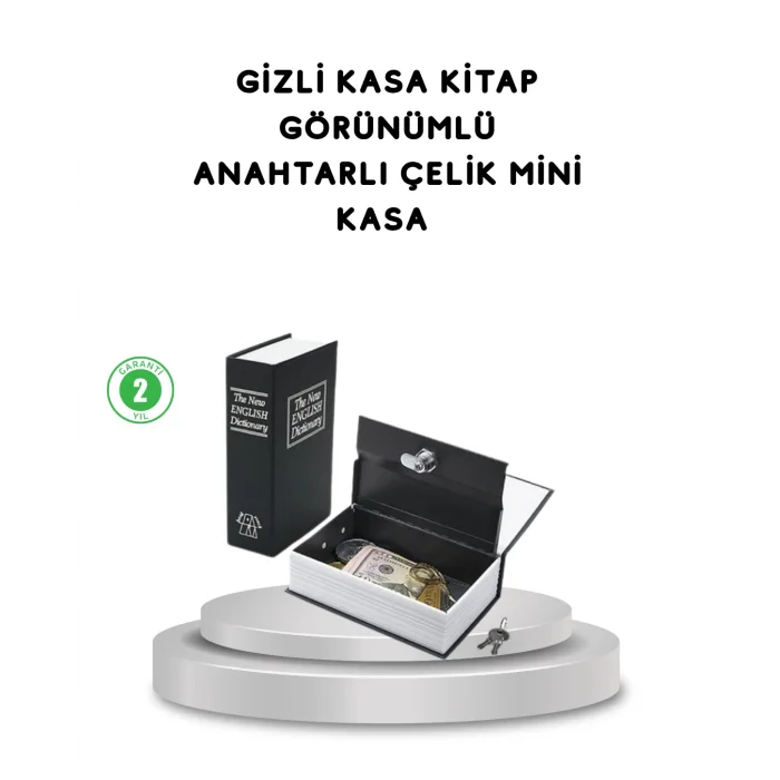 Gizli Kitap Kasa – Metal Gövdeli, Anahtarlı