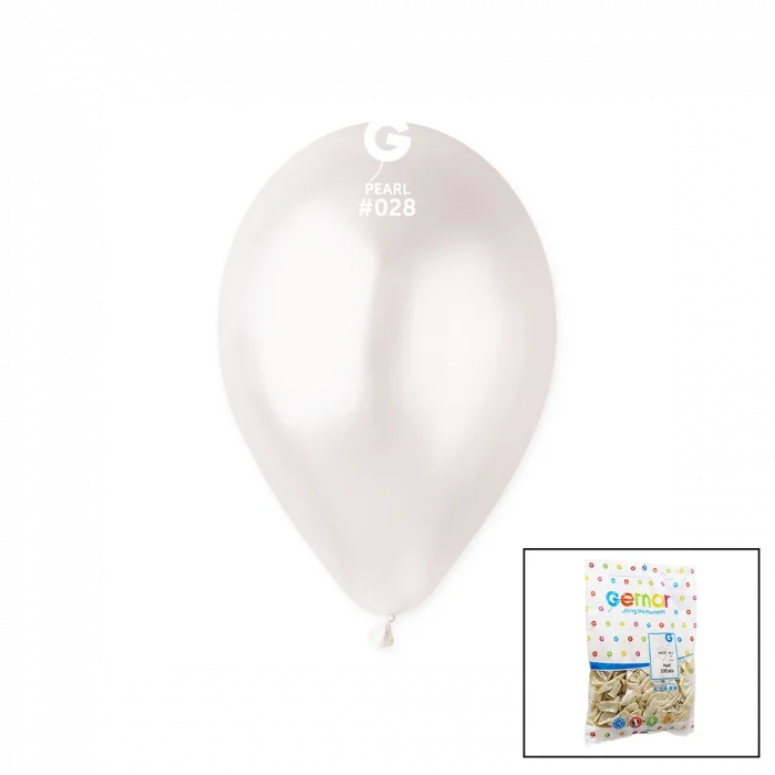GM-110-28 METALİK - BEYAZ BALON 11'' - 28CM - 100 PARÇA (5047)