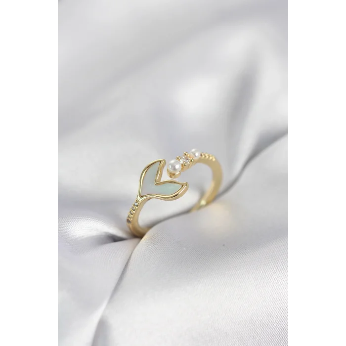 Gold Renk Balık Kuyruğu Model Kadın Yüzük