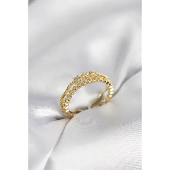 Gold Renk Minimal Yıldızlı Model Kadın Yüzük