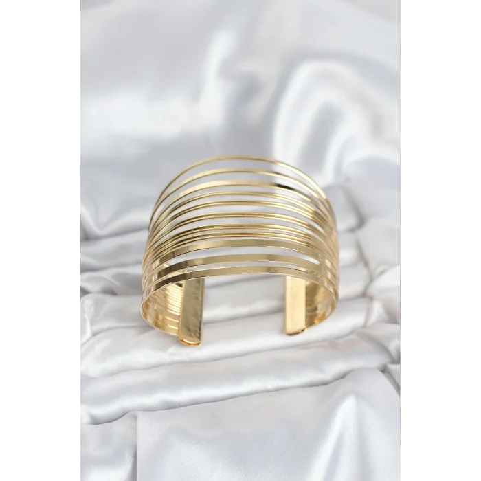 Gold Renk Pirinç Kaburga Model Kadın Bileklik