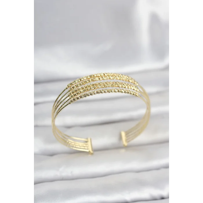 Gold Renk Pirinç Minimal Dorikalı Kadın Bileklik