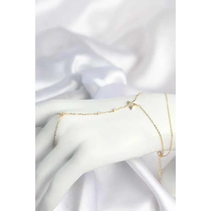 Gold Renk Yıldız Model Pirinç Kadın Şahmeran