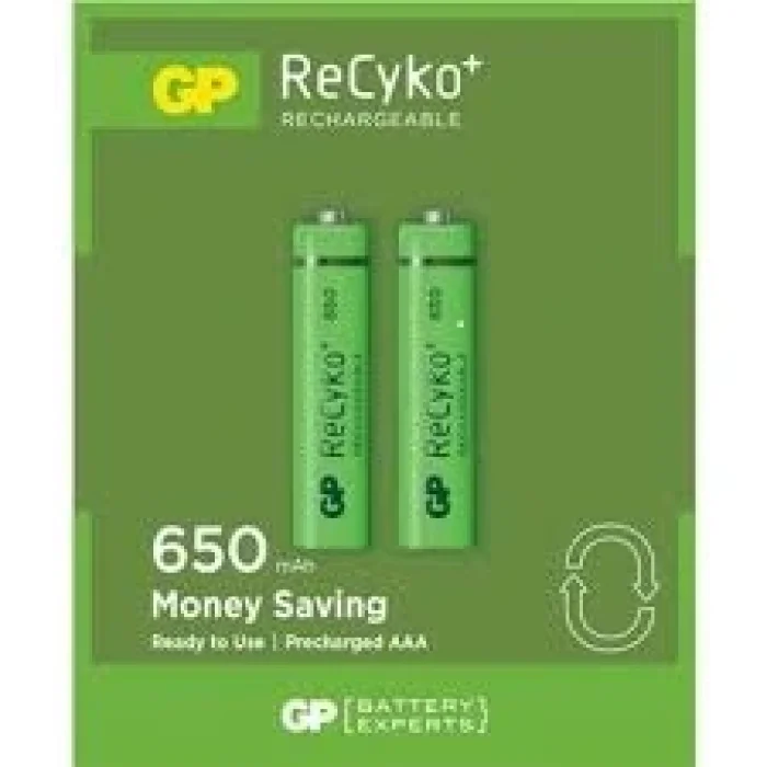 GP RECYKO 650mAh AAA ŞARJLI İNCE PİL 63C092  2Lİ KART (5047)