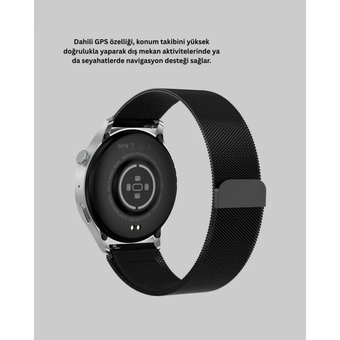 GPS’li Akıllı Saat 500 mAh Batarya Sesli Arama Bildirim Nabız Ölçer Spor Takipli