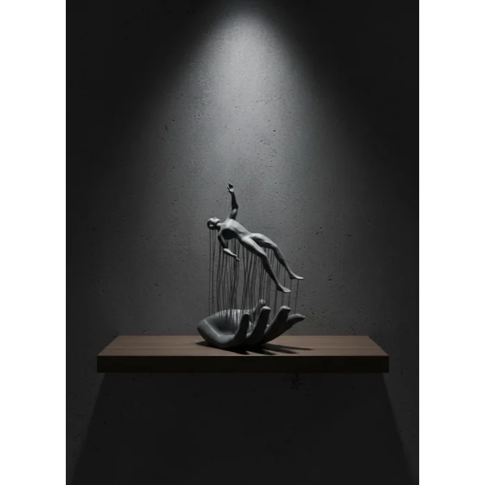 Gri El İnsan Figürü Minimal ve Anlamlı Dekoratif Biblo Modern Ev Dekorasyonu