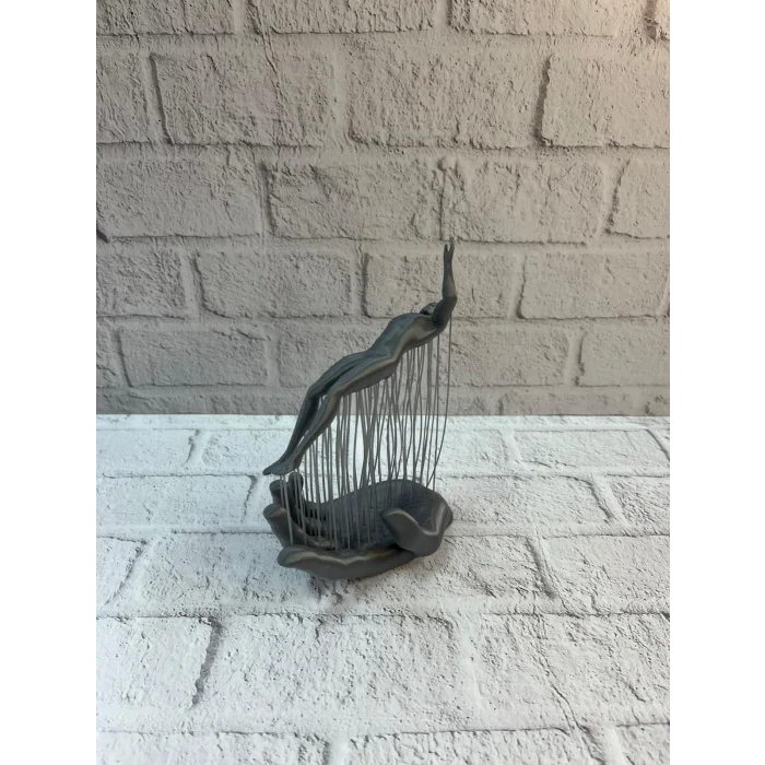 Gri El İnsan Figürü Minimal ve Anlamlı Dekoratif Biblo Modern Ev Dekorasyonu