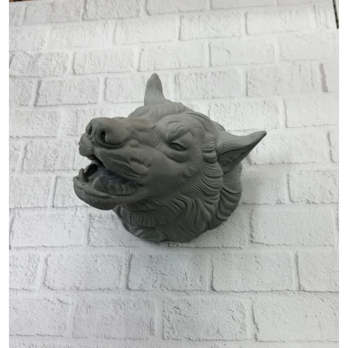 Gri Kurt Duvar Dekoru Asılabilir Dekoratif Heykel Tasarım