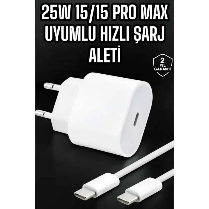 Güç Adaptörü ve Kablosu Şarj Aleti 15/15 Pro Max Uyumlu Hızlı Şarj