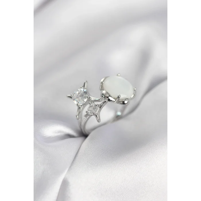 Gümüş Renk Kutup Yıldızı Model Kadın Yüzük