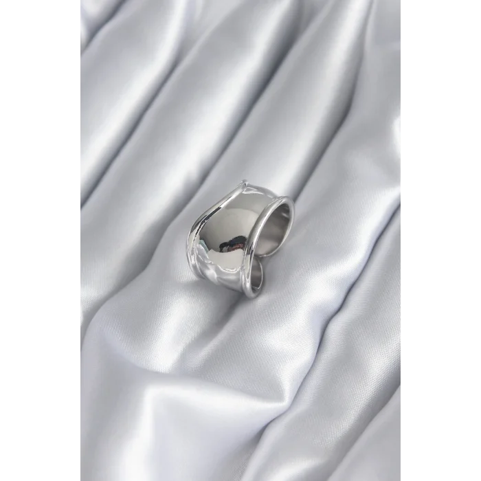 Gümüş Renk Plaka Kadın Yüzük