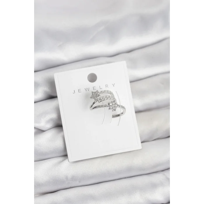 Gümüş Renk Zirkon Taşlı Yıldız Model Kıkırdak Earcuff Küpe