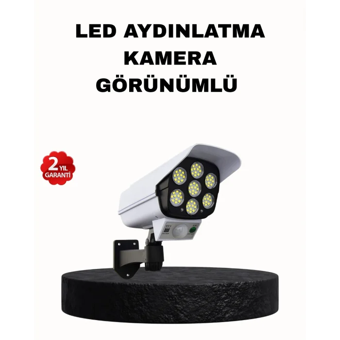 Güneş Enerjili Güvenlik Işığı Dış Mekan 5 Eksen Ayarlı ve PIR Hareket Sensörlü