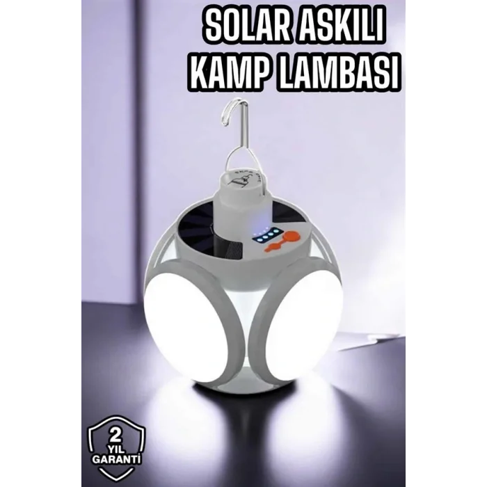 Güneş Enerjili Solar Aydınlatma Kamp Çadır Lambası Şarjlı Ampül Led Şarjlı El Feneri Işıldak