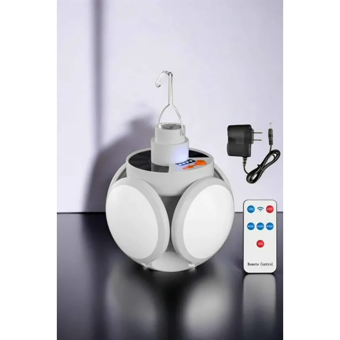 Güneş Enerjili Solar Aydınlatma Kamp Çadır Lambası Şarjlı Ampül Led Şarjlı El Feneri Işıldak