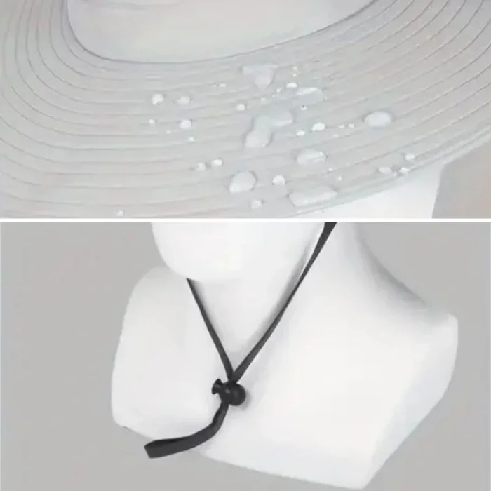 Güneş Koruyuculu Nefes Alabilen Maskeli ve Boyun Kapaklı Geniş Kenarlı Balıkçı Şapkası (5047)