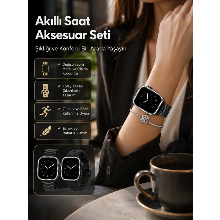 Günlük Kullanıma Uygun Akıllı Saat Aksesuar Paketi Yeni Nesil