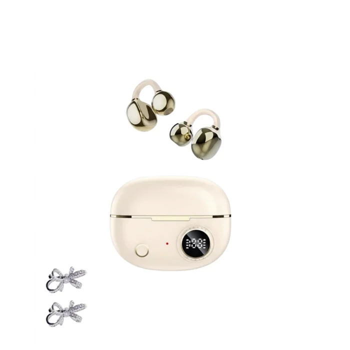 Handsfree Kablosuz Bluetooth Kulaklık Kristal Net Ses 2 Kurdele Küpe Hediyeli