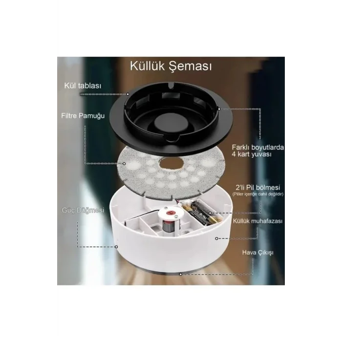 Hava Temizleyici Küllük HS-28 İç Mekan Ev Ofis Araba (5047)