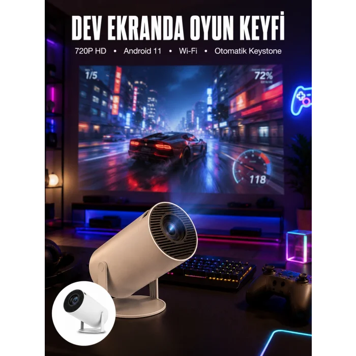 HDMI ve Full HD Teknolojili 160 ANSI Lümen Kablosuz Projeksiyon Yeni Nesil