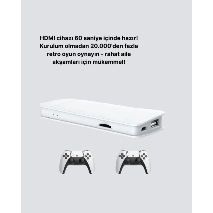 HDMI ve Kablosuz Kontrolcülü 20.000 Oyunlu Retro Oyun Konsolu