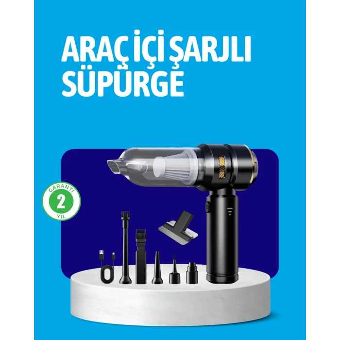 HEPA Filtreli Sessiz Çalışan Kablosuz Şarjlı Mini Süpürge