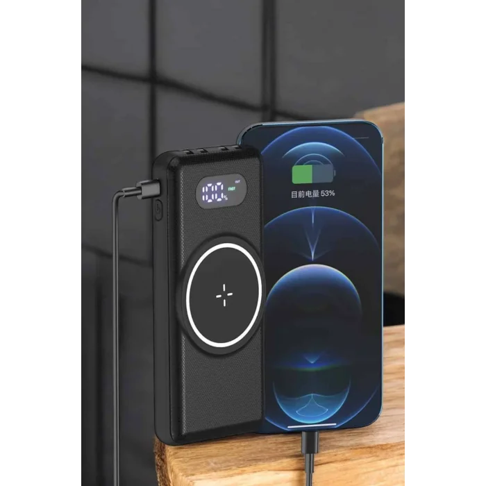 Hızlı Şarj Dijital Göstergeli Powerbankli Çoklu Şarj Özelliği